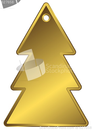 Image of Golden metallic a charm in the form of fur-tree