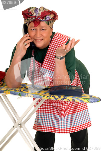 Image of Housewife ironing