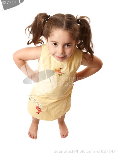 Image of Little girl with attitide hands on hips