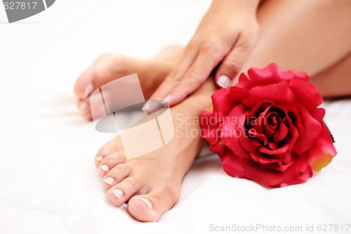 Image of beautiful feet and hands