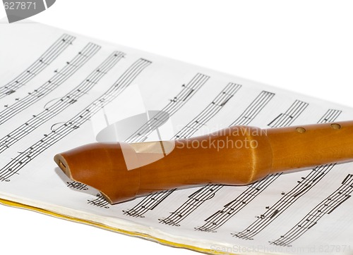 Image of Recorder on a sheet music