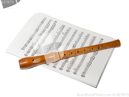 Image of Recorder on a sheet music