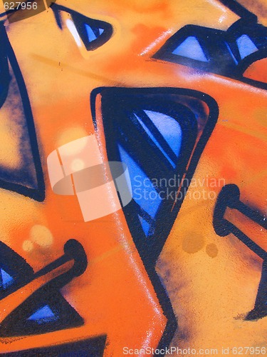 Image of Blue and Orange Graffiti