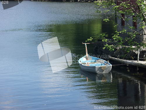 Image of Attached rowboat