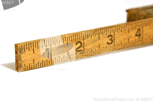 Image of Close Up on an Old Measuring Tape / Ruler
