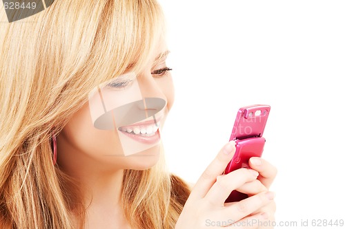 Image of happy teenage girl with cell phone