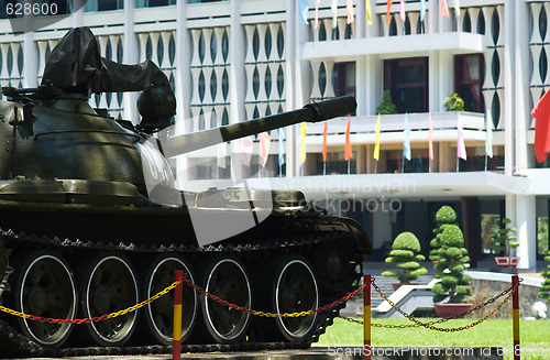 Image of Old tank at the Reuinification Palace in Ho Chi Minh City