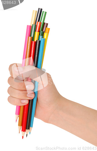 Image of pencils in a hand