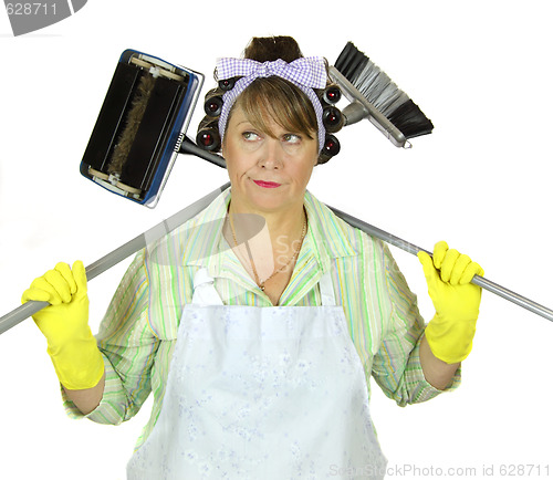 Image of Frumpy Cleaning Housewife