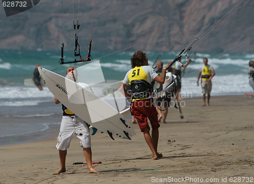Image of Lanzarote SPAIN - Julio 8-12: Kitesurfer in SPAIN CHAMPIONSHIP K