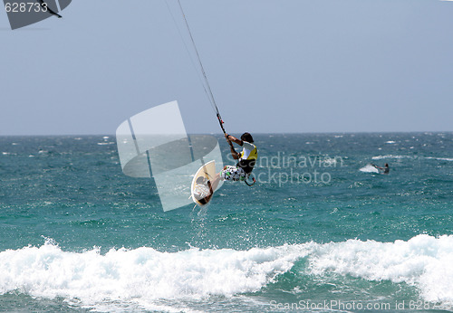 Image of Lanzarote SPAIN - Julio 8-12: Kitesurfer in SPAIN CHAMPIONSHIP K