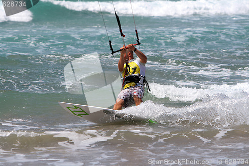 Image of Lanzarote SPAIN - Julio 8-12: Kitesurfer in SPAIN CHAMPIONSHIP K