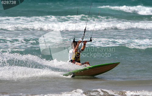 Image of Lanzarote SPAIN - Julio 8-12: Kitesurfer in SPAIN CHAMPIONSHIP K