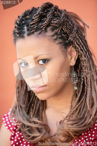Image of girl with exotic hairstyle