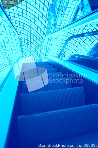 Image of futuristic mechanical stairway