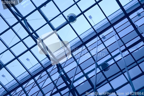 Image of glass ceiling and wall, abstraction