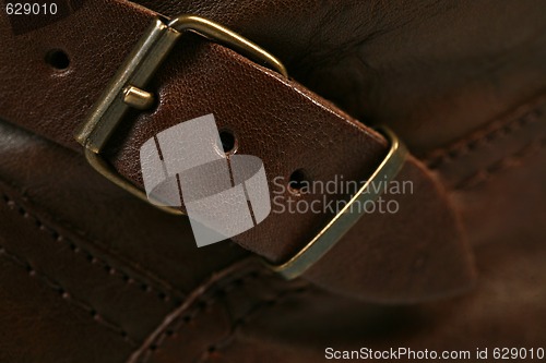Image of Metal buckle on leather