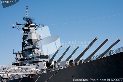 Image of Turrets on navy battle ship