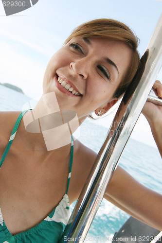 Image of Woman on a boat trip.