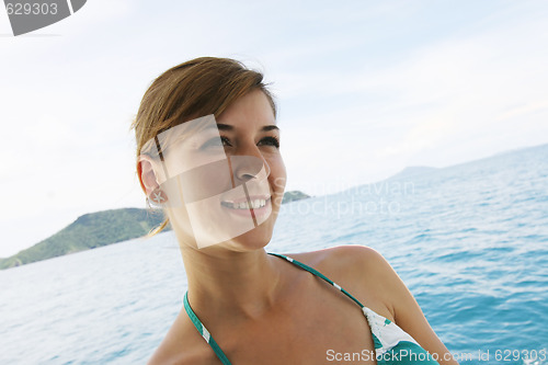 Image of Woman on a boat trip.