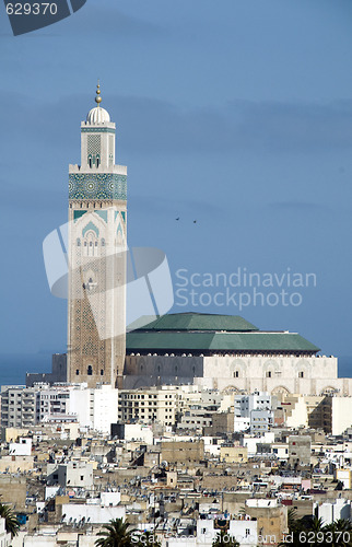 Image of hassan II mosque cityscape view casablanca morocco