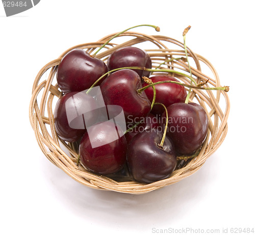 Image of cherries in basket