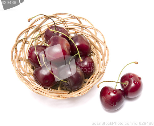 Image of cherries in basket