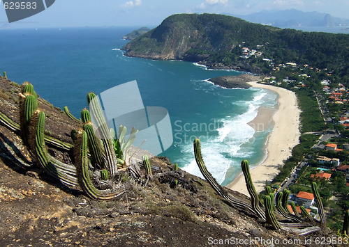 Image of Itacoatiara beach view of Costao Mountain top