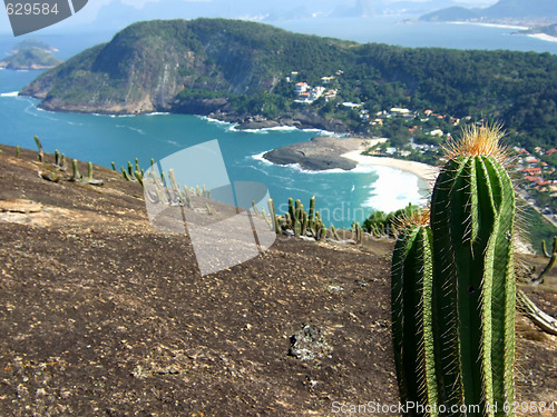 Image of Itacoatiara beach view of Costao Mountain top
