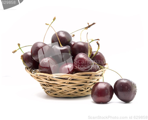 Image of cherries in basket