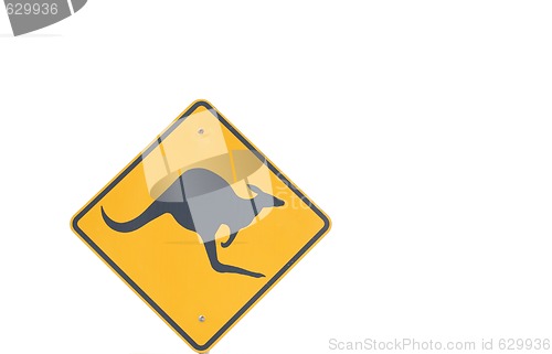 Image of Kangaroo warning road sign.