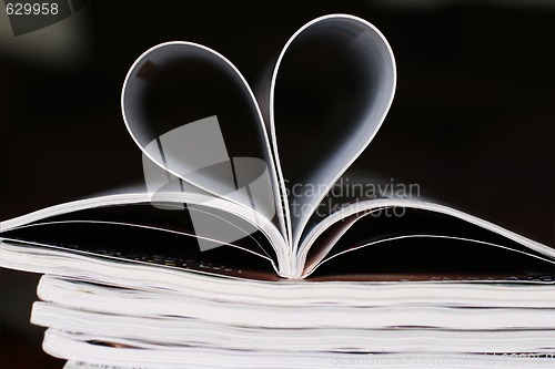 Image of Heart shaped folded magazine.