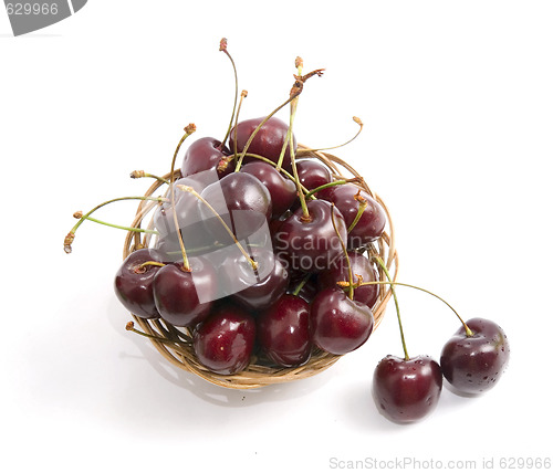 Image of cherries in basket