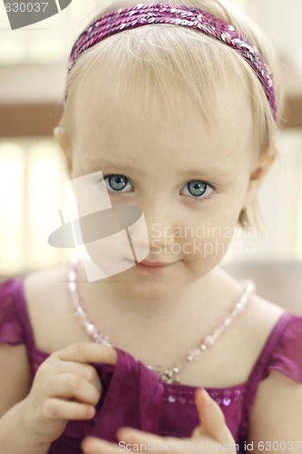Image of Portrait of a happy cute little girl.