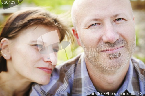 Image of Couple in love together outdoors.