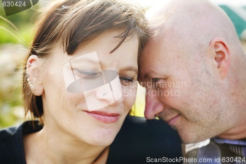 Image of Couple in love together outdoors.