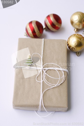 Image of Simply wrapped Christmas gift.