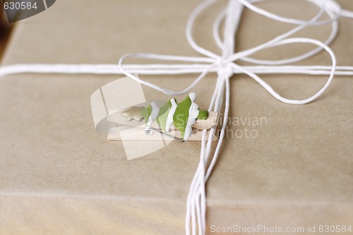 Image of Simply wrapped Christmas gift.