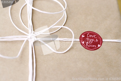 Image of Simply wrapped gift for Christmas or Valentine’s day.