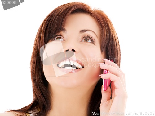 Image of happy woman with cell phone