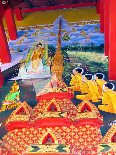 Image of Buddhist painting. Vientiane. Laos