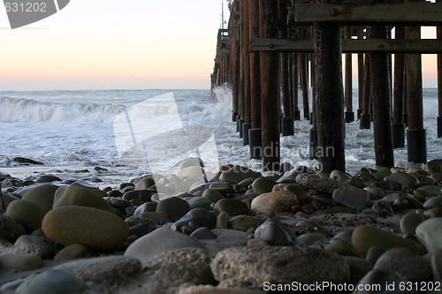 Image of Ocean Wave Storm Pier