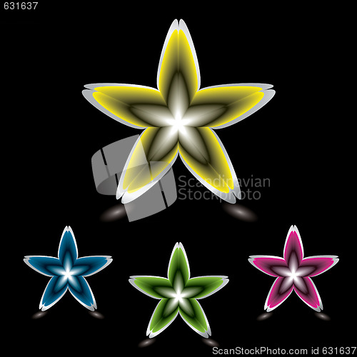 Image of star flower icon black