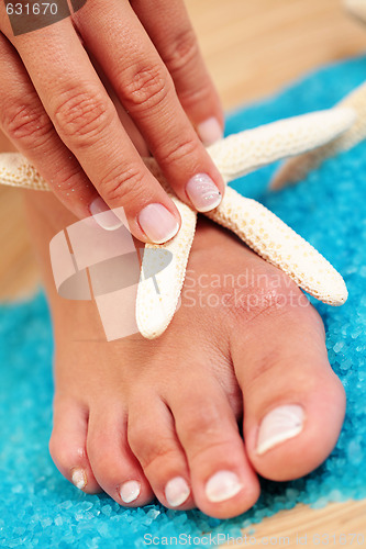 Image of sexy female feet and hands