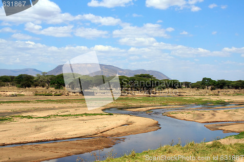 Image of African landscape: Ruaha river in dry season 