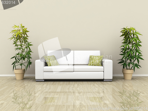 Image of Sofa with plants