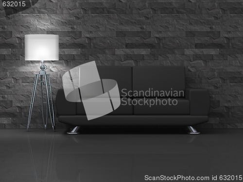 Image of black sofa