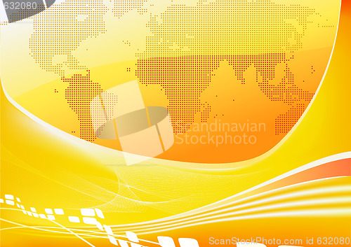 Image of orange world map background 