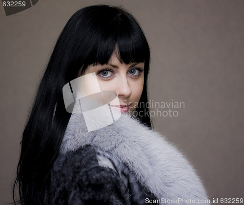 Image of beutiful woman in fur