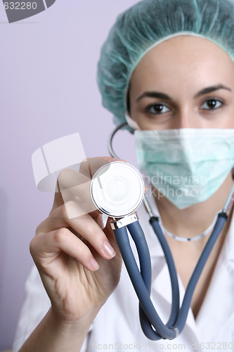 Image of Young doctor with stethoscope.